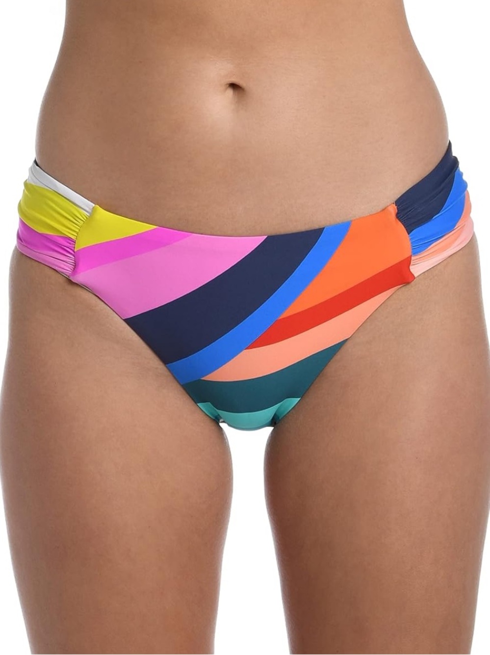 NWT La Blanca Sunscape Shirred Band Hipster Bikini Bottom Sz 6 -